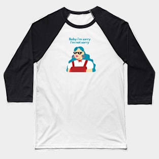 Baby cool blue hair girl with glasses red aesthetic illustration Baseball T-Shirt